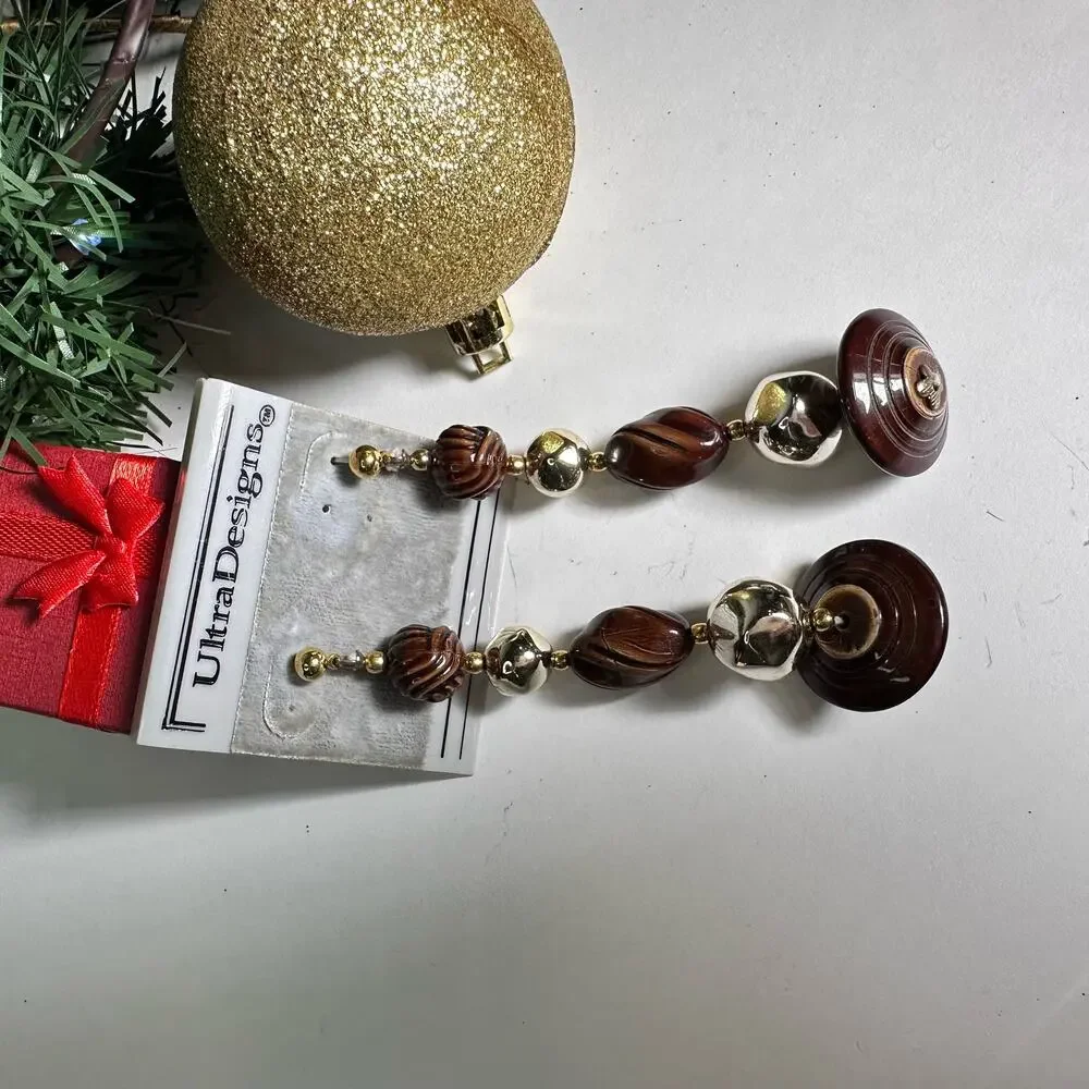 Beaded Stud drop earrings